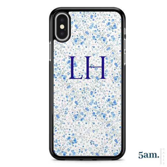 Floral Blues Initials Personalised Case