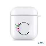 Pink Floral Initial Personalised Airpod 1, 2 or Pro Case