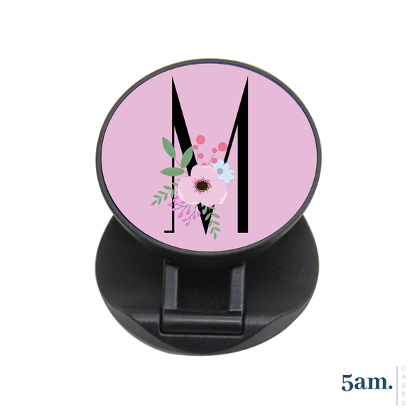 Pink Florals Personalised Phone Grip