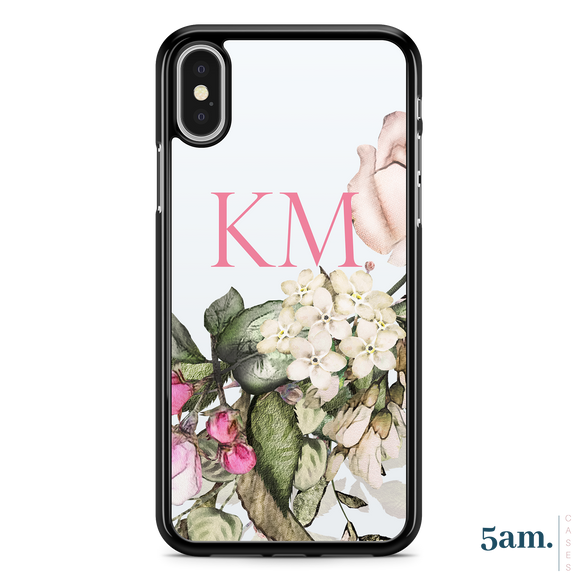 Pink Florals Initials Personalised Case