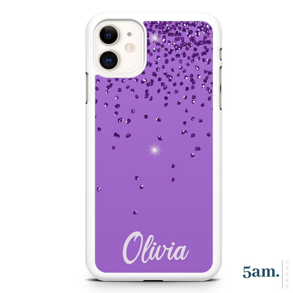 Purple Sparkle Personalised Case