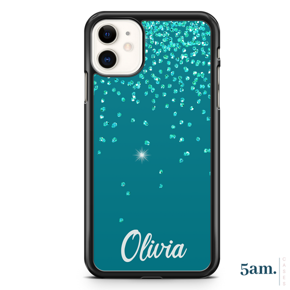 Teal Sparkle Personalised Case